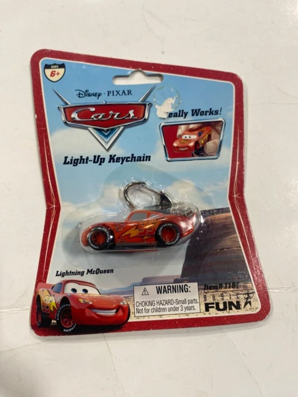 Rare 2006 Carded Cars Lighting McQueen lighted key chain